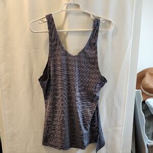 Athleta Grayish Purple Patterned Tank Top